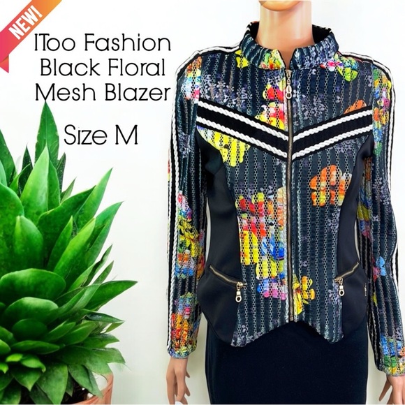 IToo Fashion Floral Mesh Blazer - Picture 14 of 14